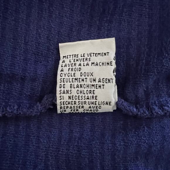 Vintage 90s Talbots Cobalt Waffle Knit Mock Turtleneck Sweater XL Gold Buttons - Picture 7 of 7